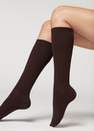Calzedonia - Brown Long Socks With Cashmere, Women
