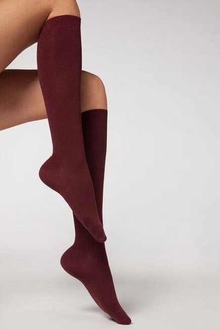 Calzedonia - Rhubarb Red Long Socks With Cashmere, Women