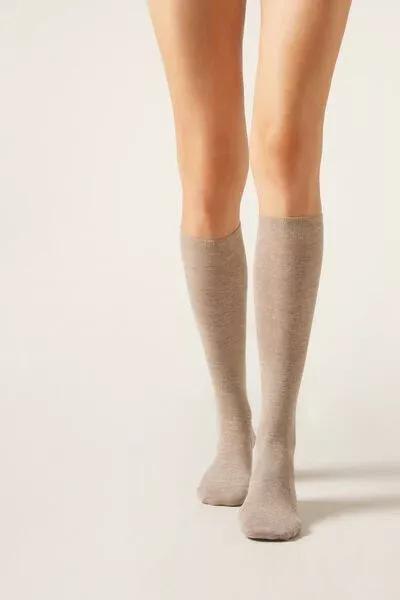 NATURALE TORTORA CASHMERE Glitter Long Socks with Cashmere, 5501_180D, large image number 0