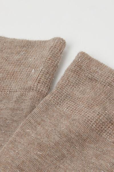 Beige Glitter Long Socks, 5501_180D, large image number 1