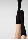 Calzedonia - Black Long Satin Cotton Socks - One-Size