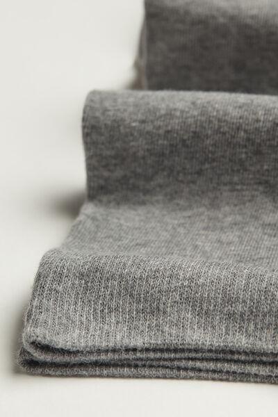 Grey Blend Long Satin Cotton Socks - One-Size, Mid Grey Blend, large image number 1