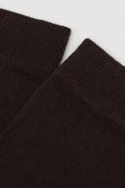 Brown Long Satin Cotton Socks, 5501_611D, large image number 1