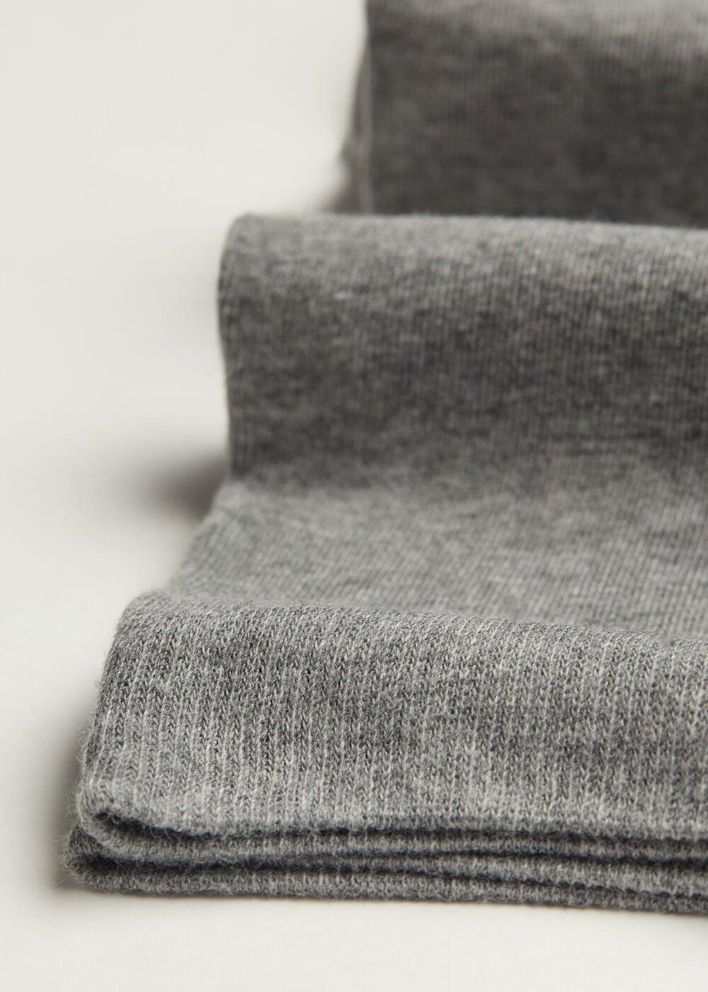 Grey Blend Long Satin Cotton Socks - One-Size, Dark Grey Blend, large image number 1