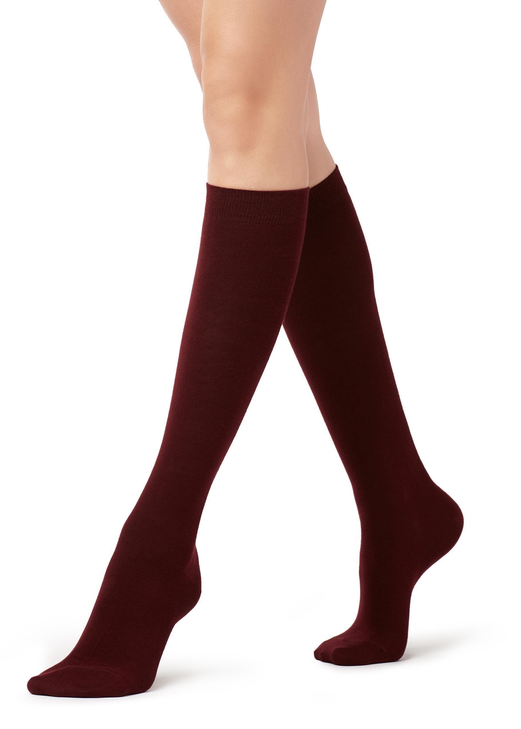 Burgundy Long Socks, Burgundy Red, large image number 0