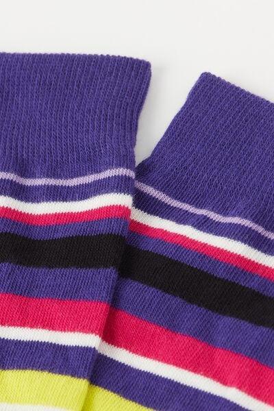Purple Striped Long Socks, , large image number 1