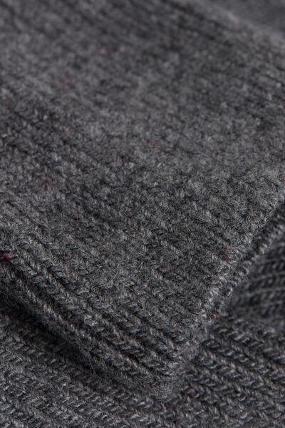 Grey Long Ribbed Cashmere Socks, , large image number 1