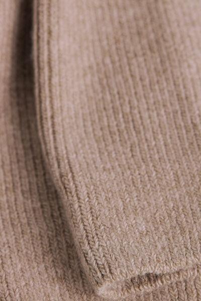Beige Long Ribbed Cashmere Socks, , large image number 2