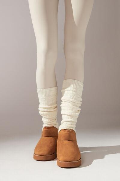Cream Cashmere Braid Geometric Leg Warmers, 5501_9886, large image number 0