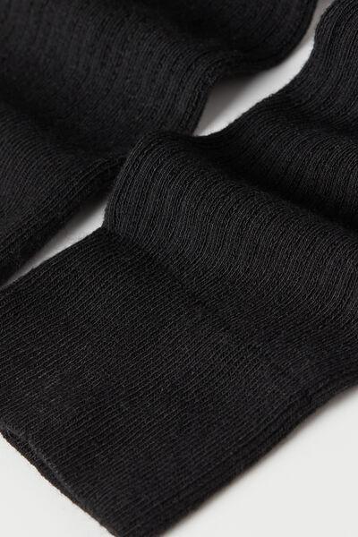 Black Over-The-Knee Socks In Soft Cotton, 5501_9820, large image number 2