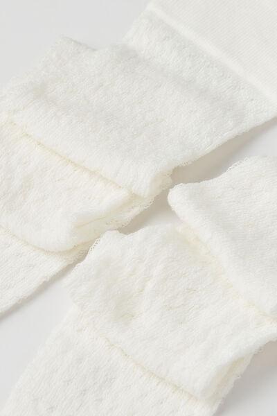 Cream Openwork Over-The-Knee Socks, , large image number 2