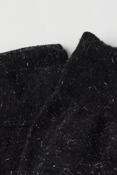 Black Cashmere Glitter Over-The-Knee Socks, , large image number 2