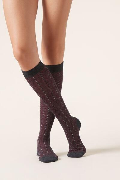 Grey Long Cotton Socks, 5501_711, large image number 0