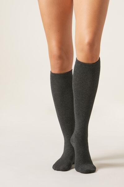 Grey Long Socks With Cashmere, 5501_181D, large image number 1