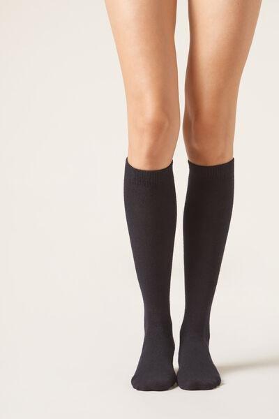 BLUE CASHMERE Long Socks with Cashmere, 5501_183D, large image number 0