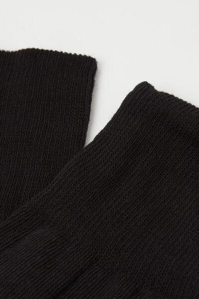 Black Cotton Over-The-Knee Socks, 5501_268D, large image number 2