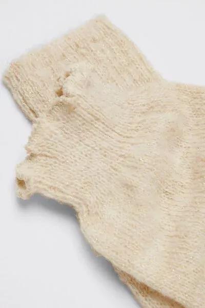 Beige Glitter Detail Soft Leg Warmers, 5501_529D, large image number 2