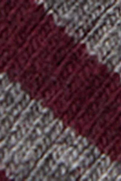 Grey / Burgundy Striped Long Cashmere Socks, 5501_519D, large image number 2