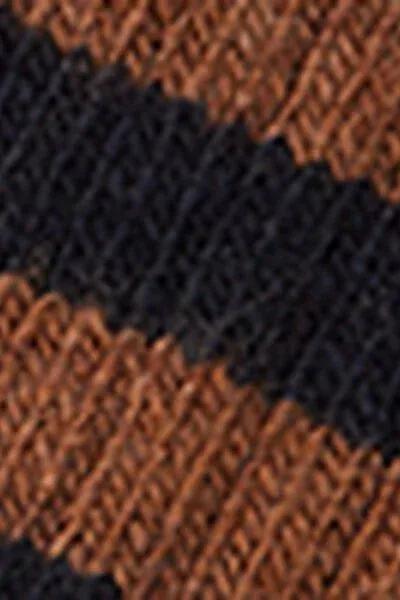 Brown Striped Long Cashmere Socks, 5501_520D, large image number 2