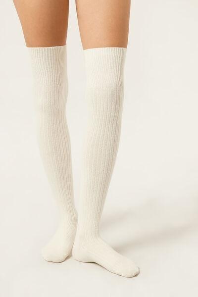 White Comfortable Fit Cashmere Longuette, 5501_525D, large image number 1