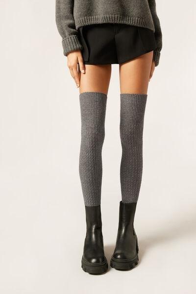 Grey Comfortable Fit Cashmere Longuette, 5501_527D, medium