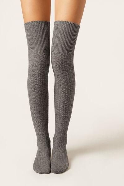 Grey Comfortable Fit Cashmere Longuette, 5501_527D, medium