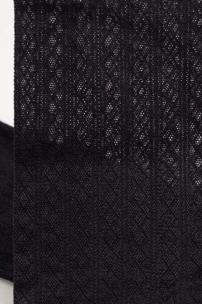 Black Vertical Argyle Diamond Pattern Eco Knee-Highs, 5501_5068, large image number 1