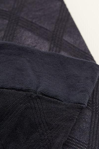 Blue Eco Diamond-Patterned Mesh Knee-Highs Socks, 5501_5172, large image number 1