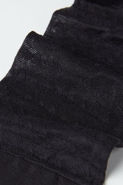 70 Denier Patterned Long Socks, Black, 5501_5257, large image number 2