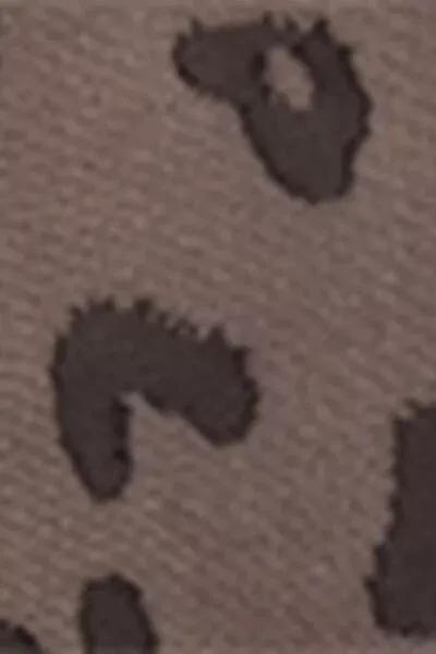 Black Animal Print Sheer Knee-High Socks, 5501_5270, large image number 4