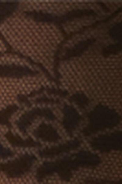 Black Floral Lace Knee-High Socks, 5501_4268, large image number 4