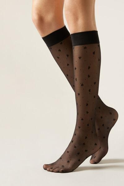 Black Knee-High Socks, 5501_5018, large image number 1