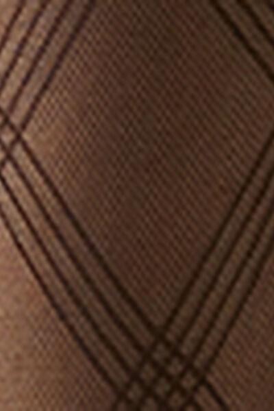 50 Denier Mesh Knee-High Socks, Black, Black Argyle Print, large image number 2