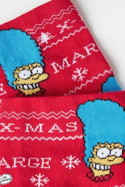 Red The Simpsons Christmas Family Short Socks, , large image number 1