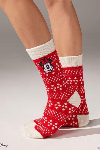 Red Christmas Printed Slipper Socks, , large image number 0