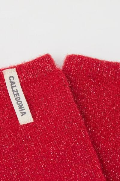 Red Glitter Ribbed Christmas Slipper Socks, , large image number 2
