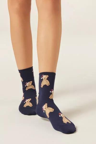 Blue Bear Family Christmas-Patterned Socks, 5501_482D, large image number 0