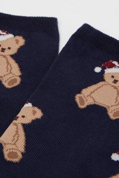 Blue Bear Family Christmas-Patterned Socks, 5501_482D, large image number 2