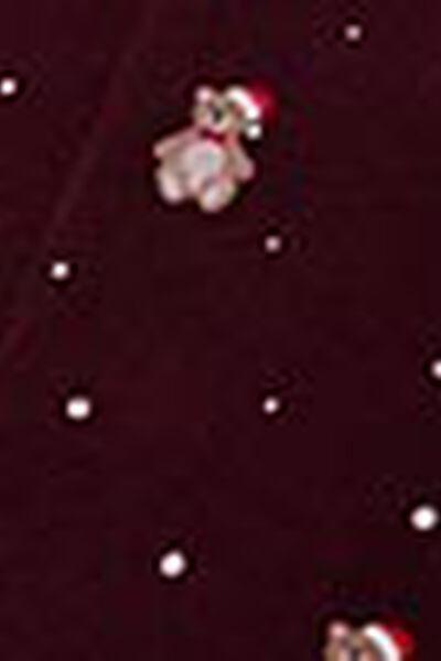 Red Christmas Teddy Print Cotton Socks, 5501_562D, medium