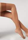 Calzedonia - Natural Elixir 20 Denier Sheer Garter Belt Effect Socks, Women