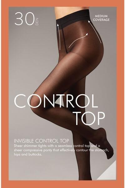 Beige 30 Denier Sheer Shaping Tights, , large image number 3