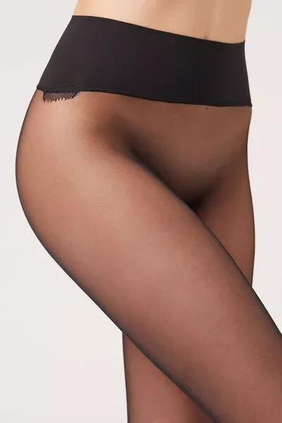 20 Denier Seamless Sheer Tights, Black, Black, large image number 5
