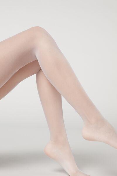 Calzedonia Diamond And Polka Dot Pattern 30 Denier Sheer Tights in White