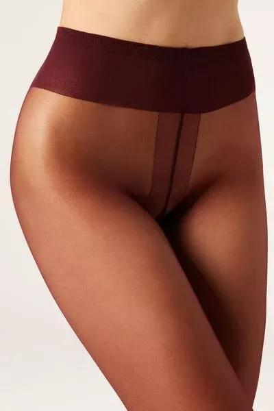 20 Denier Sheer-To-Waist Tights, Burgundy, 5501_5503, large image number 3