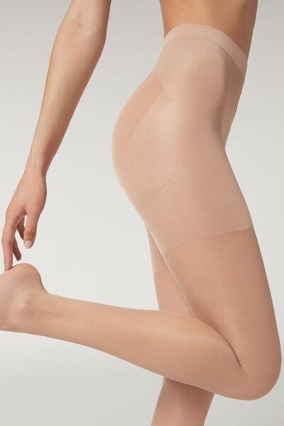 Beige 30 Denier Total Shaper Sheer Tights, , large image number 0