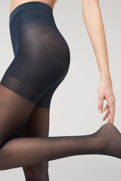 Blue 30 Denier Total Shaper Sheer Tights, , large image number 0