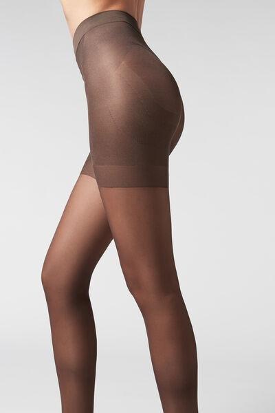 Brown 30 Denier Total Shaper Sheer Tights, , large image number 0