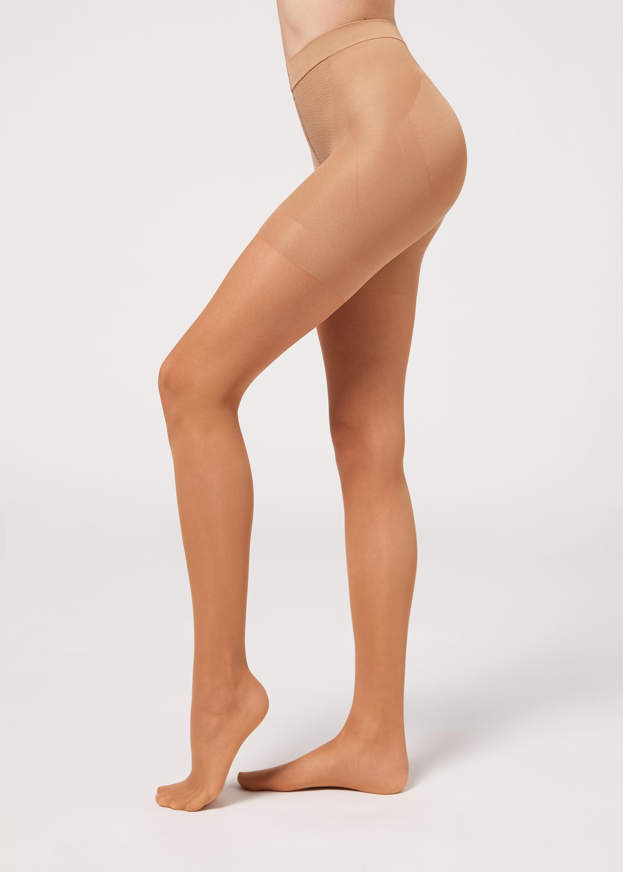 Beige 30 Denier Total Shaper Sheer Tights, , large image number 2