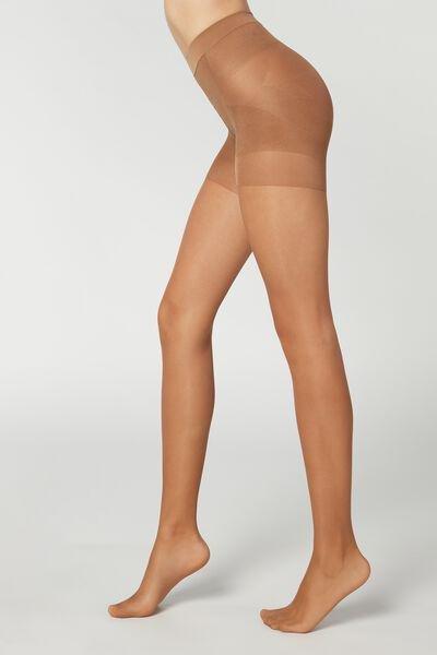 Beige Tropical 15 Denier Sheer Tights, , large image number 1