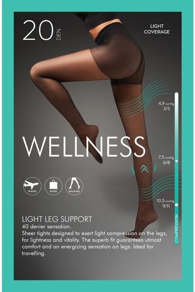 20 Denier Medium Compression Tights, Black, Black, large image number 2